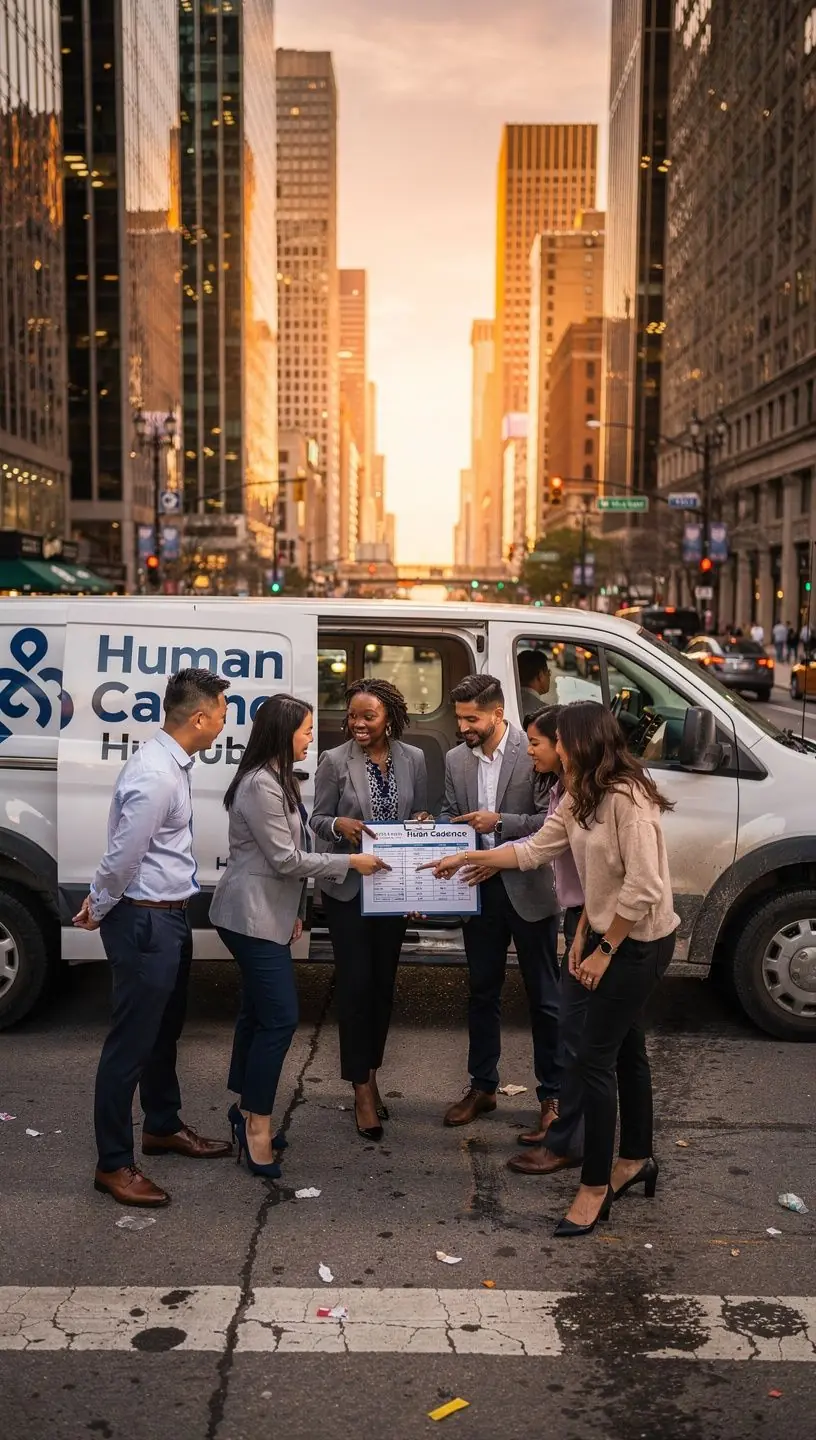 Polisa ubezpieczeniowa dla flot pojazdów, przedstawiająca różne samochody służbowe na parkingu.